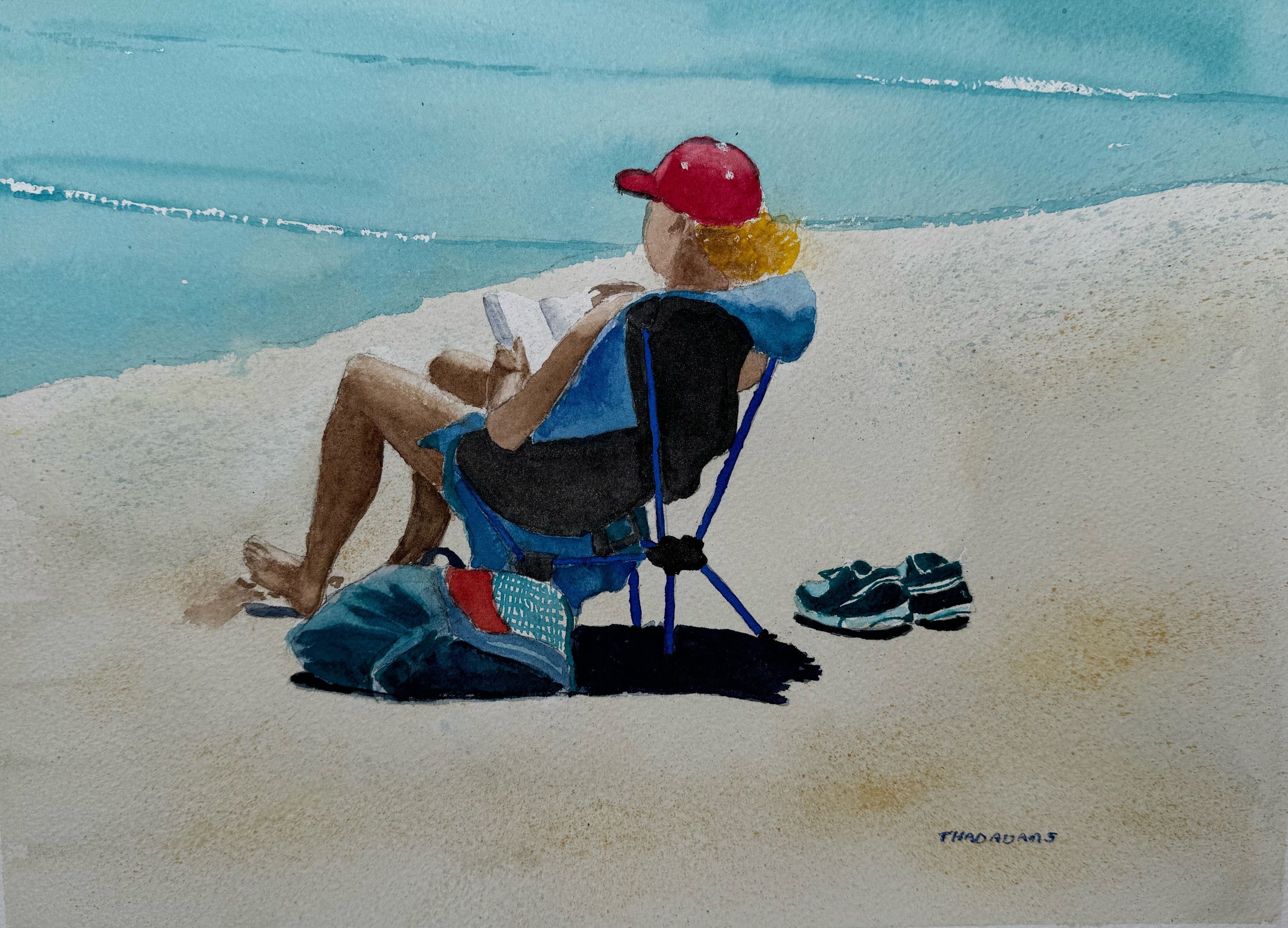 Lady on Beach Reading