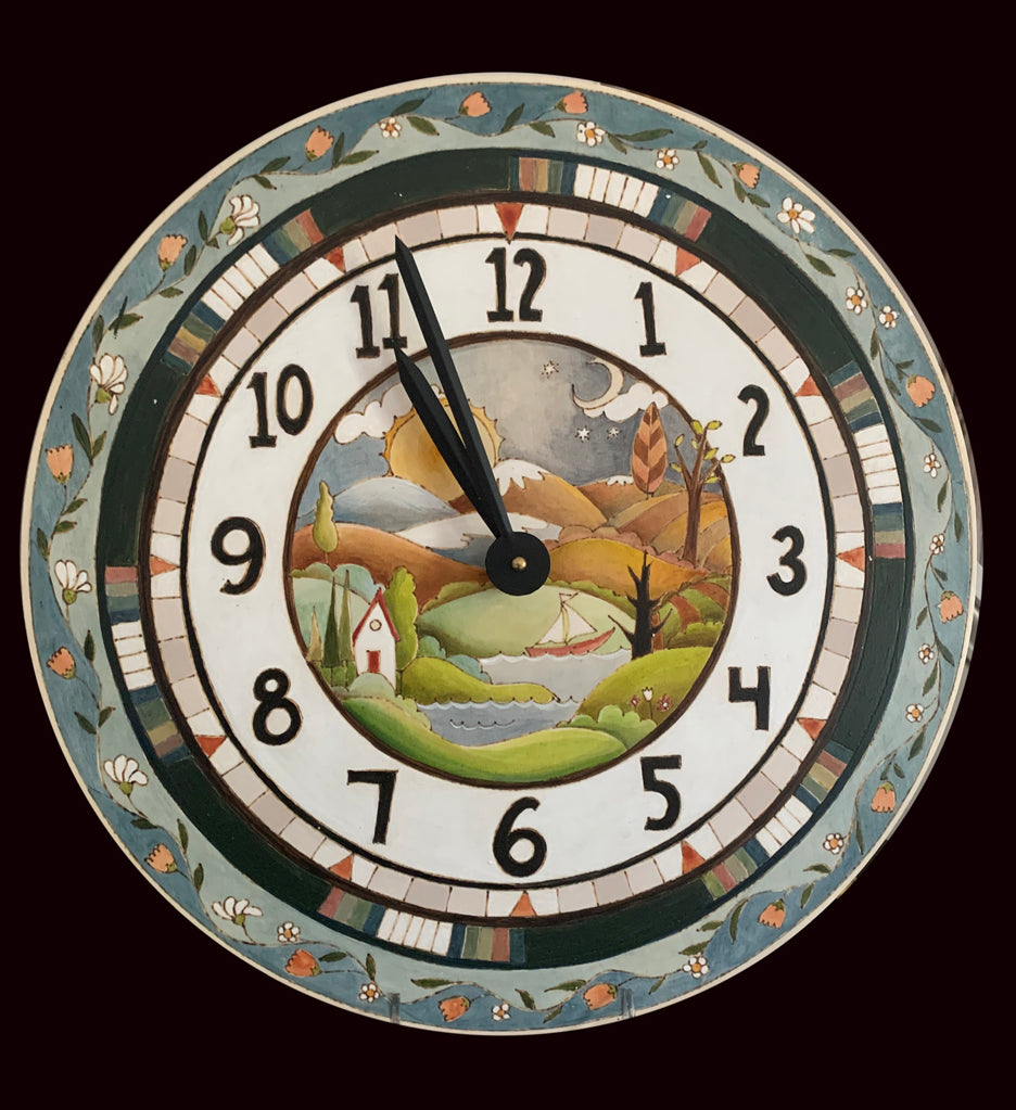 Landscape painted clock